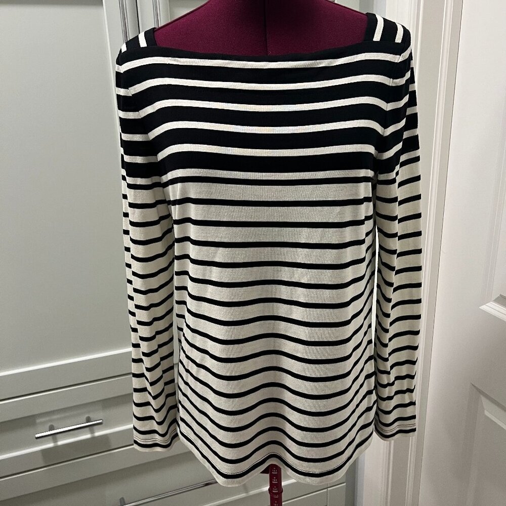 ATTITUDE by JAY MANUEL 100% Rayon Boat Neck Long Sleeved Top Size Large
